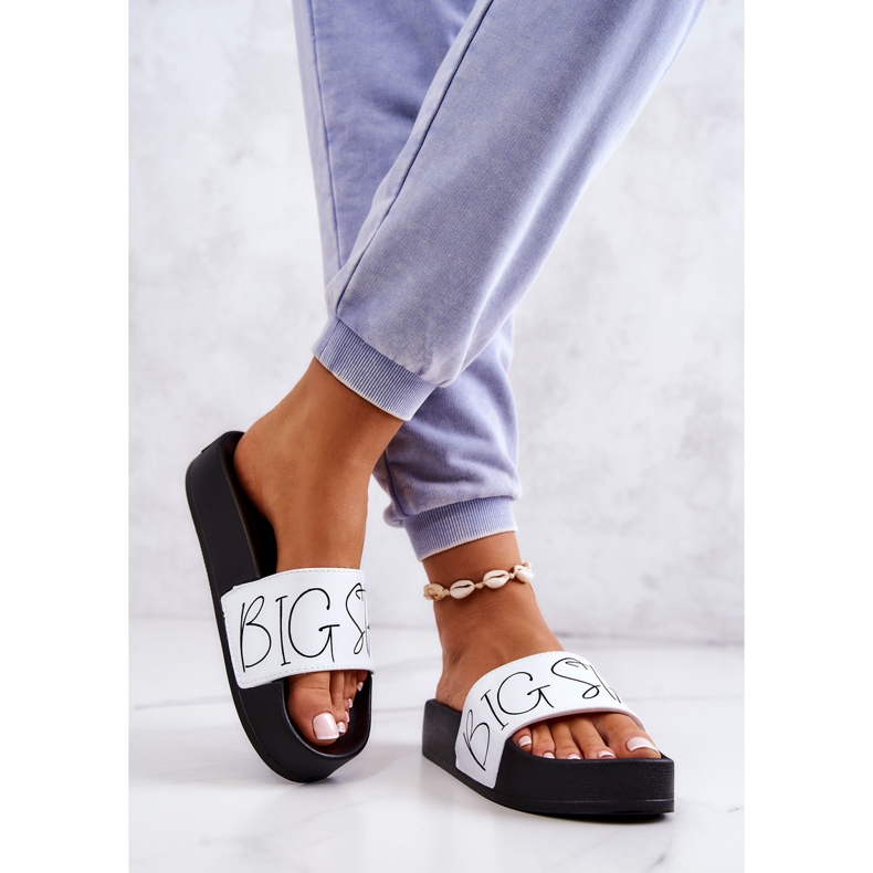 Chaussons Caoutchouc Femme Big Star JJ274A275 Noir et Blanc blanche 2