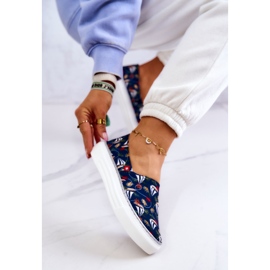 Baskets Femme Slip On Memory Foam Big Star JJ276016 Bleu Marine multicolore 3