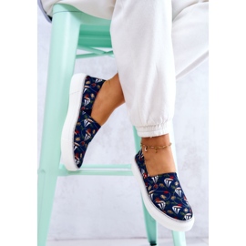 Baskets Femme Slip On Memory Foam Big Star JJ276016 Bleu Marine multicolore 6