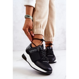 Vinceza Chaussures de Sport Baskets Compensées Noires Lorey 1