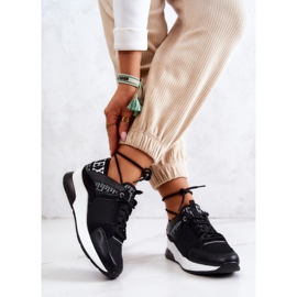 Vinceza Chaussures de Sport Baskets Compensées Noires Lorey 2