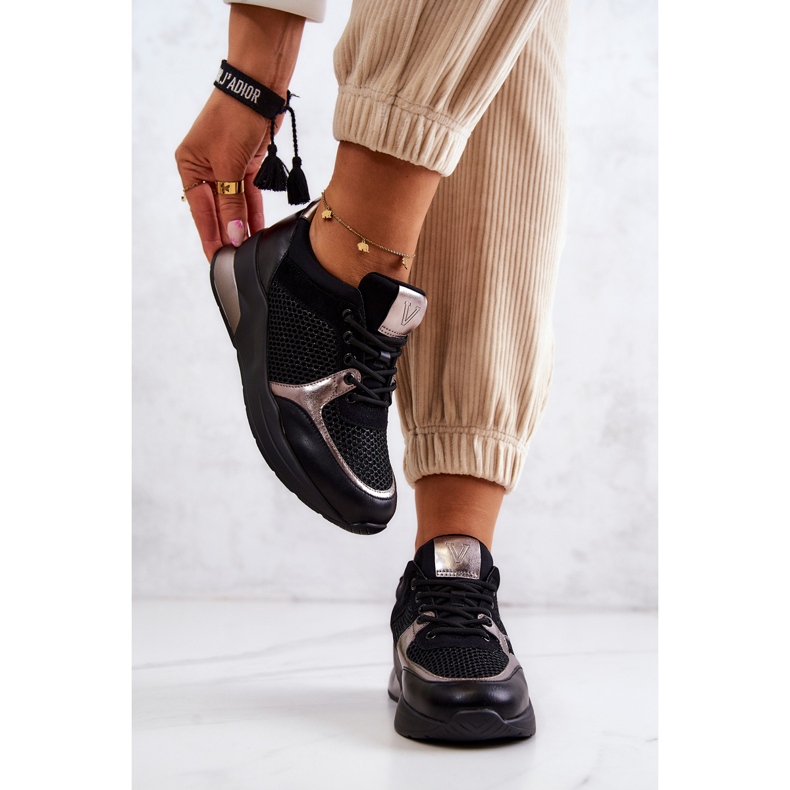 Vinceza Chaussures de sport à la mode Baskets pour femmes Noir Danielle 1