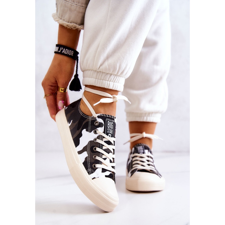 Baskets Femme Material Camo Big Star JJ274237 Blanc-Gris blanche 1