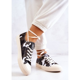 Baskets Femme Material Camo Big Star JJ274237 Blanc-Gris 2