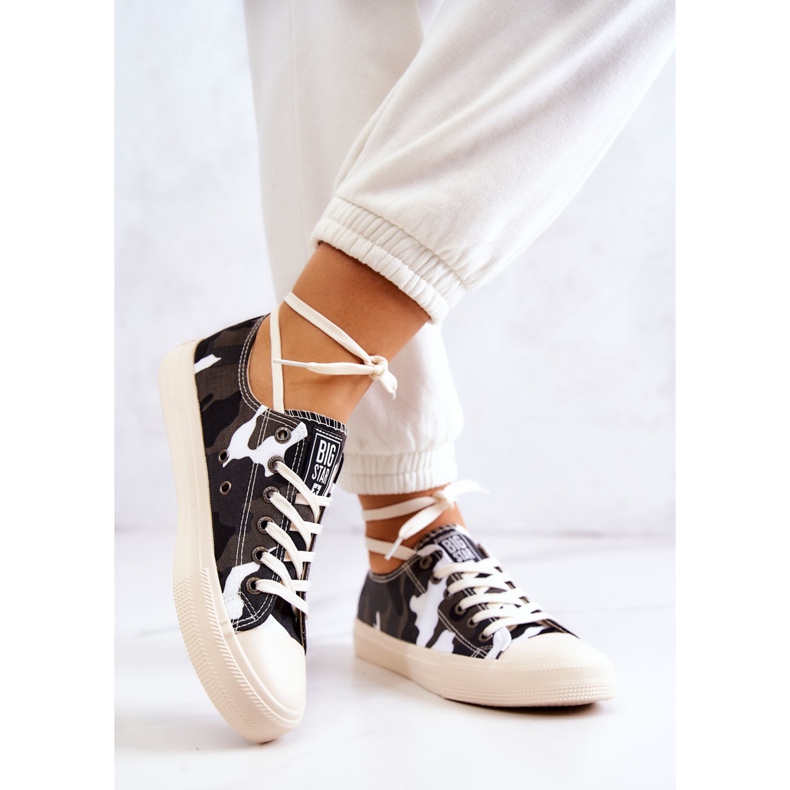 Baskets Femme Material Camo Big Star JJ274237 Blanc-Gris 2