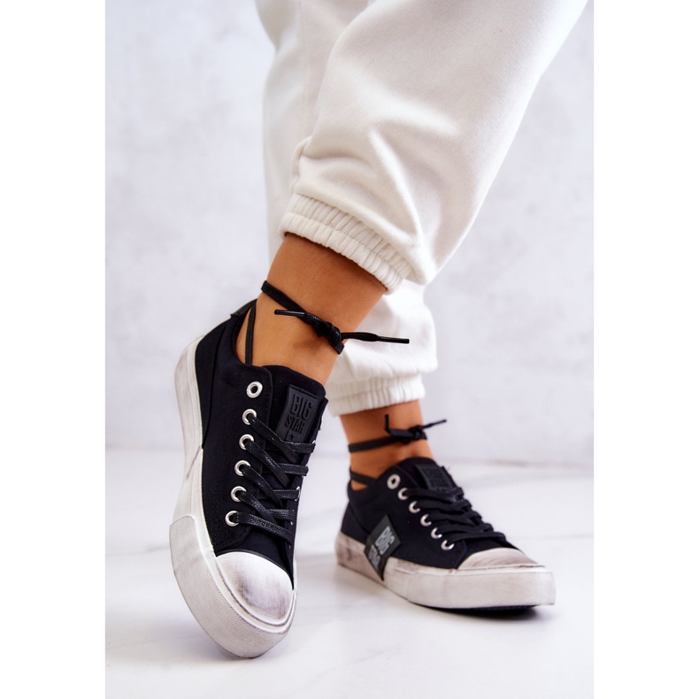 Baskets femme Sneakers Big Star JJ274354 Noir-Blanc blanche 2