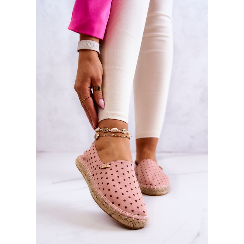 Espadrilles Femme À Pois Big Star JJ274869 Rose 1