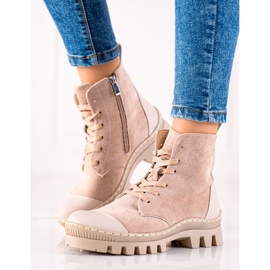 S. BARSKI Trappeurs en daim S.BARSKI beige 1