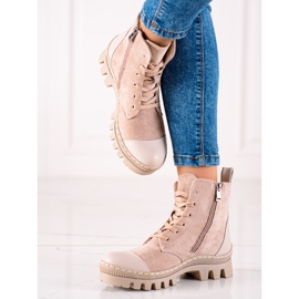 S. BARSKI Trappeurs en daim S.BARSKI beige 2