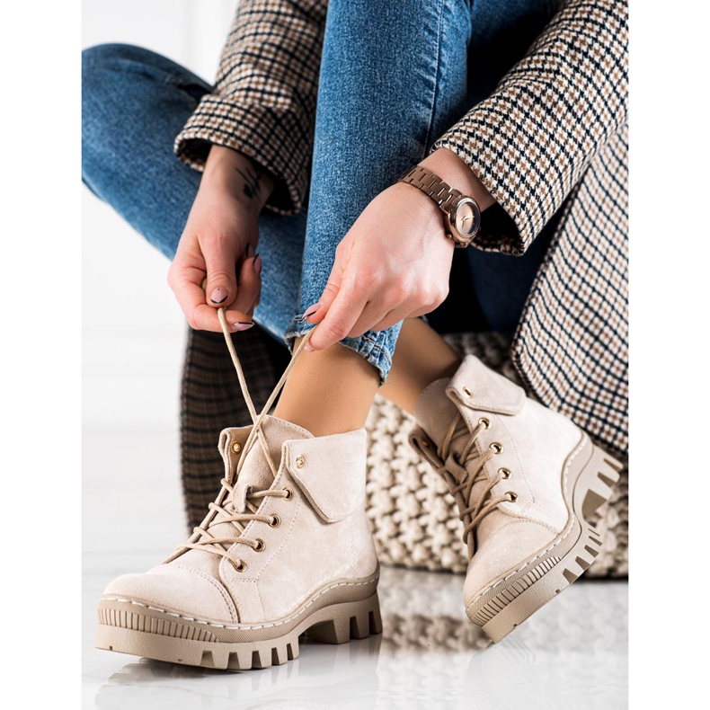 Beżowe trappeurs par S. Barski beige 1 Beżowe trappeurs par S. Barski beige 1