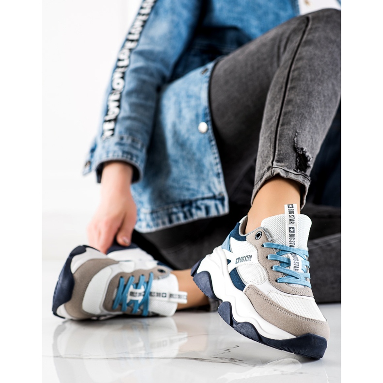 Baskets Femme Big Star JJ274580 blanc bleu multicolore 2