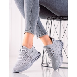TRENDI Baskets en textile grises 1