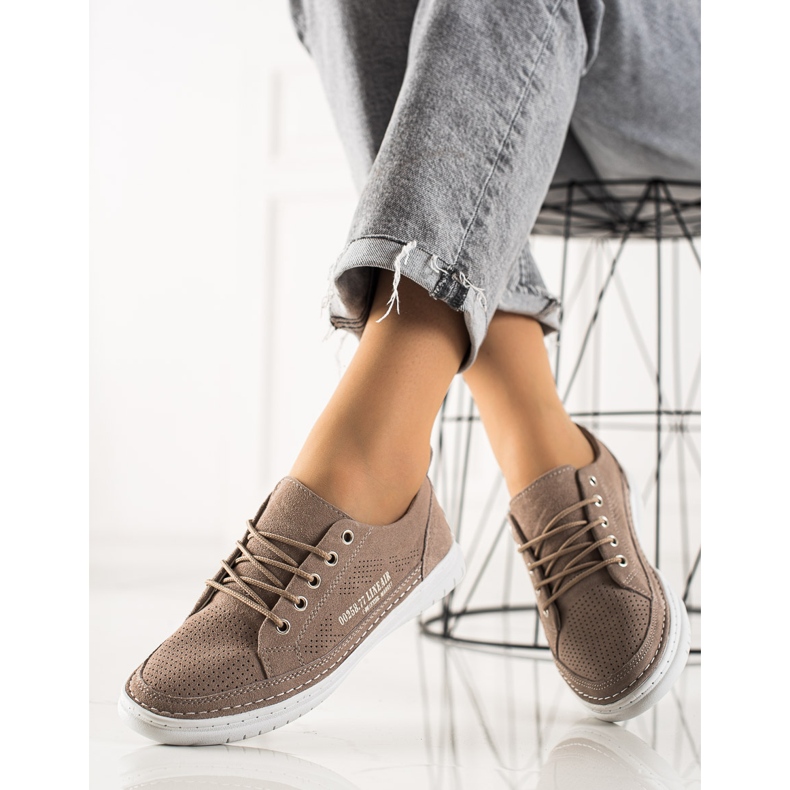 Evento Baskets en cuir marron brun 1