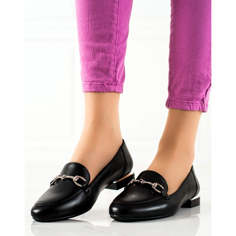 Mocassins sur les talons plats de Sergio Leone noir 1