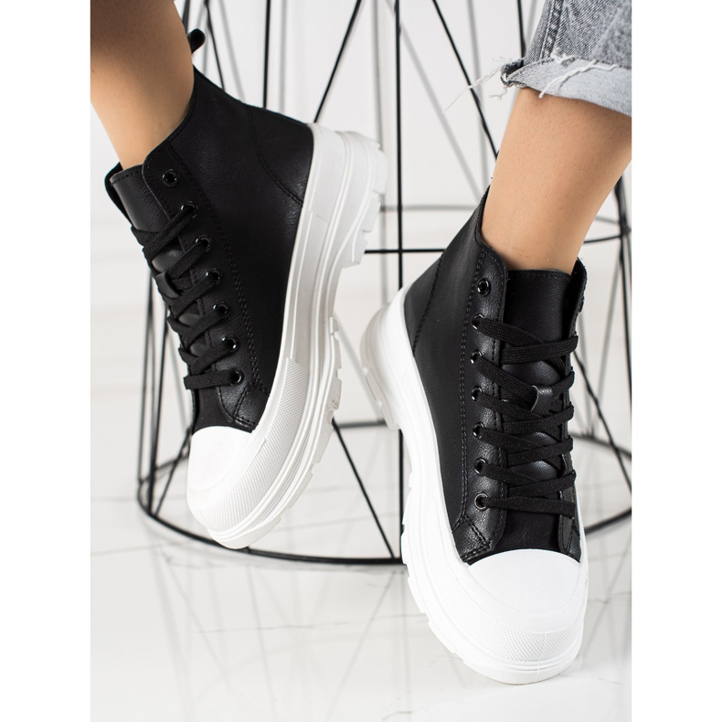 TRENDI Baskets hautes noires 1