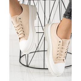 TRENDI Baskets beiges à la mode 1