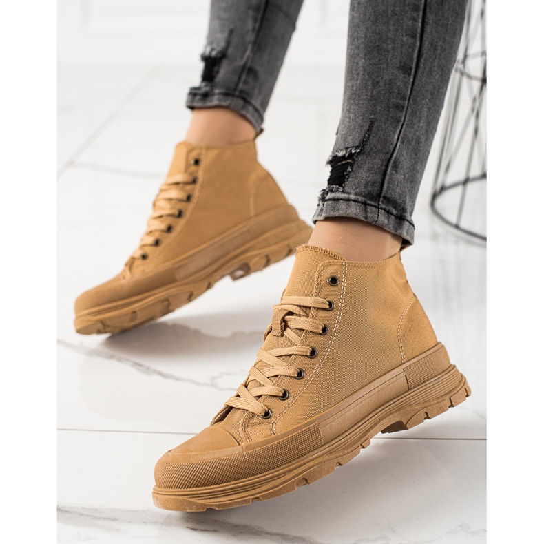 Forever Folie Baskets Camel Sur La Plateforme brun 1