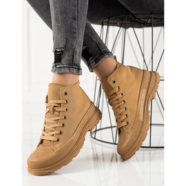 Forever Folie Baskets Camel Sur La Plateforme brun 2