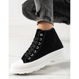 Sweet Shoes Baskets montantes en daim le noir 1