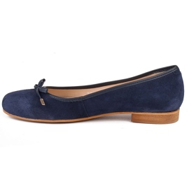 Marco Shoes Ballerines en daim 1152P en bleu marine 2