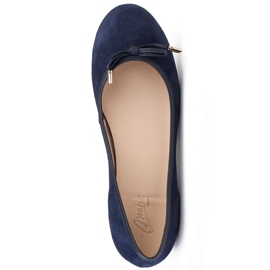 Marco Shoes Ballerines en daim 1152P en bleu marine 7
