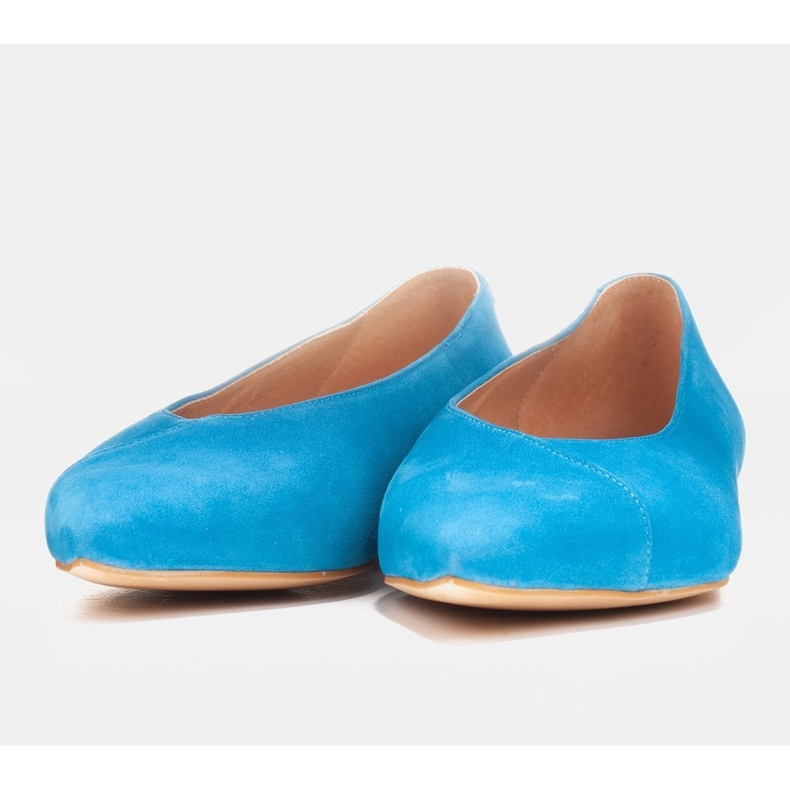Marco Shoes Ballerines bleues en daim naturel 1