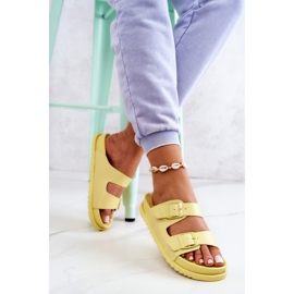 S.Barski Pantoufles en caoutchouc Corina jaune avec boucle 10
