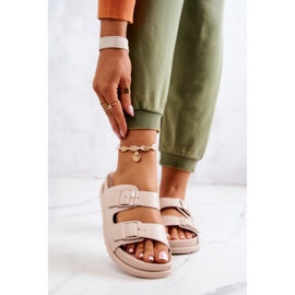 S.Barski Chaussons Caoutchouc Avec Boucle Beige Corina 2