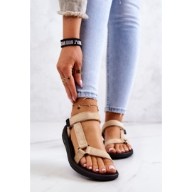 PM1 Sandales de Sport en Daim pour Femme Beige Harris 1 PM1 Sandales de Sport en Daim pour Femme Beige Harris 1