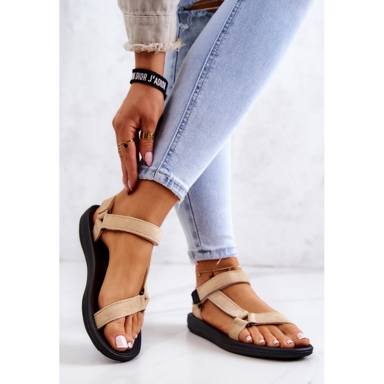 PM1 Sandales de Sport en Daim pour Femme Beige Harris 2 PM1 Sandales de Sport en Daim pour Femme Beige Harris 2