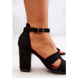 Sandales à talons noires en daim à la mode Aubrey le noir 6