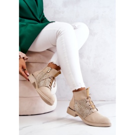 Lemar Bottines en Daim pour Femme avec Motif Serpent Beige Clair Sonroe 6