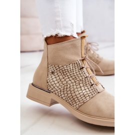 Lemar Bottines en Daim pour Femme avec Motif Serpent Beige Clair Sonroe 7