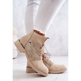 Lemar Bottines en Daim pour Femme avec Motif Serpent Beige Clair Sonroe 8