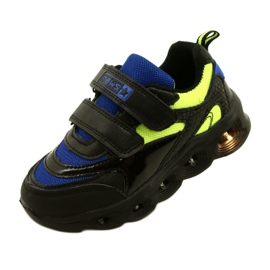 ADI Chaussures de sport LED Glowing Velcro News 22DZ32-4836 Royal le noir bleu vert 3