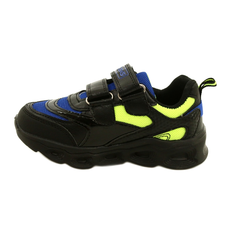 ADI Chaussures de sport LED Glowing Velcro News 22DZ32-4836 Royal noir bleu vert 1