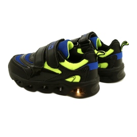 ADI Chaussures de sport LED Glowing Velcro News 22DZ32-4836 Royal le noir bleu vert 4