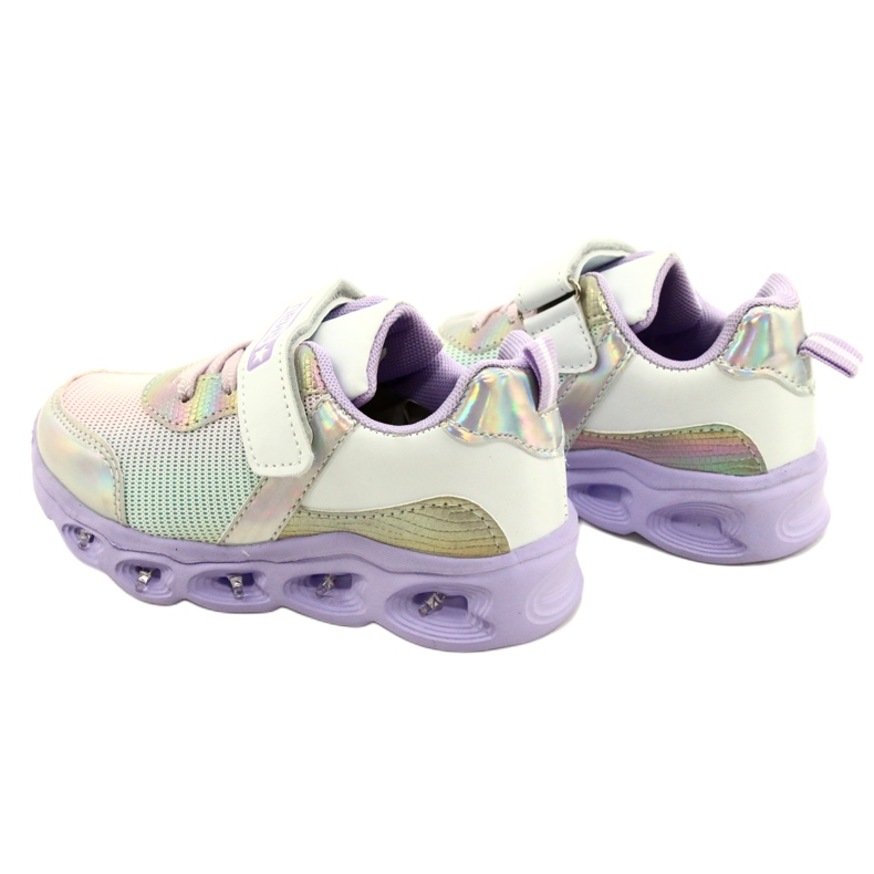 ADI Sports Chaussures LED Glowing Velcro News 22DZ32-4837 Lilas-Blanc violet rose argent 4 ADI Sports Chaussures LED Glowing Velcro News 22DZ32-4837 Lilas-Blanc violet rose argent 4