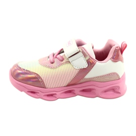 ADI Sports Chaussures LED Glowing Velcro News 22DZ32-4837 Rose / Blanc 1