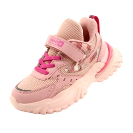 Chaussures de sport Velcro NEWS 22DZ32-4931 Rose 4