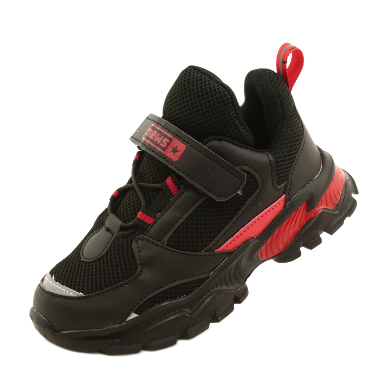 Velcro News des garçons sportifs 22dz32-4932 Czarne-Czerwone noir 4