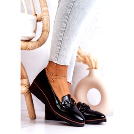 Vinceza Chaussures compensées en cuir verni Black Melodies noir 1