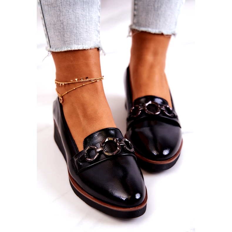 Vinceza Chaussures compensées en cuir verni Black Melodies noir 4