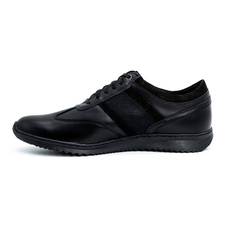 Polbut Chaussures décontractées en cuir pour hommes 2117P noir 1