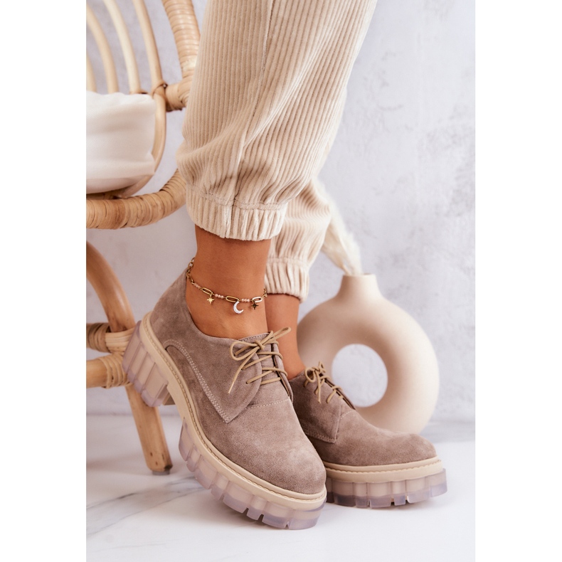 Mocassins Tendance Daim Beige Lauriss 2
