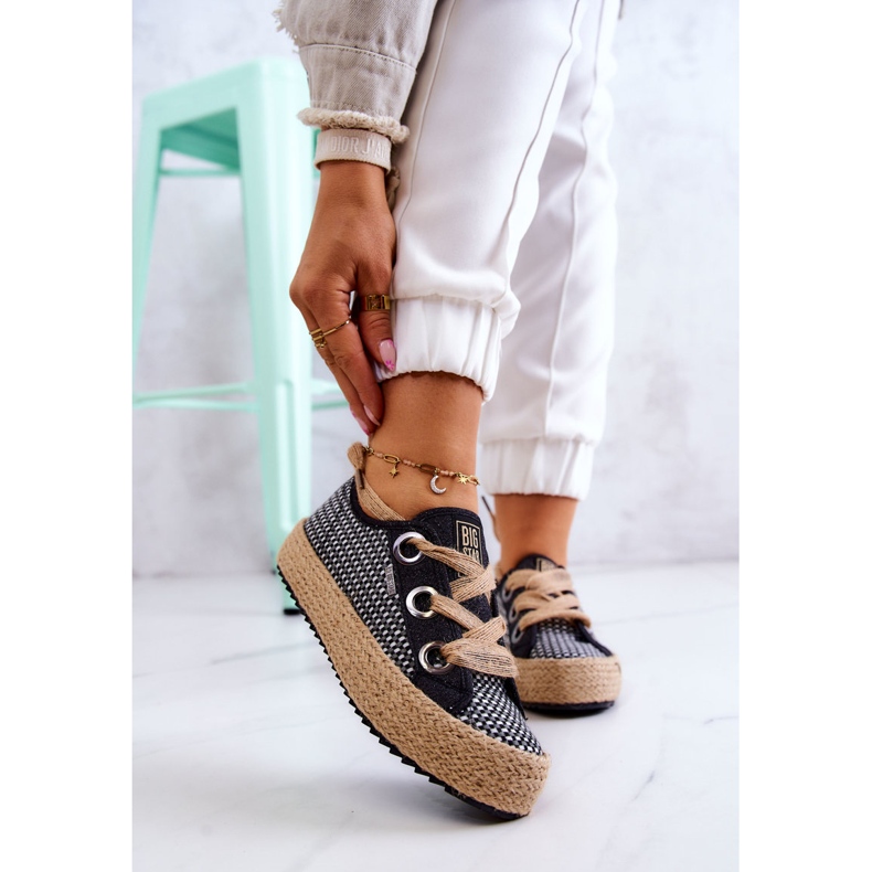 Baskets Tressées Femme Big Star JJ274393 Noir beige 1