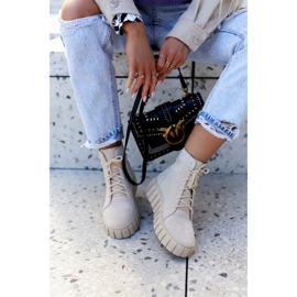 Bottines à plateforme en daim Lewski Shoes 3177 Beige clair 1