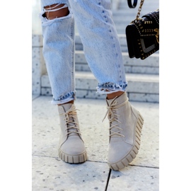 Bottines à plateforme en daim Lewski Shoes 3177 Beige clair 2
