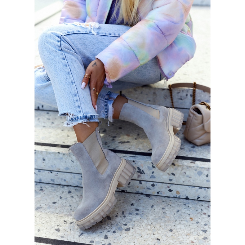 Lemar Bottes Femme Daim Gris Clair Kennel 2