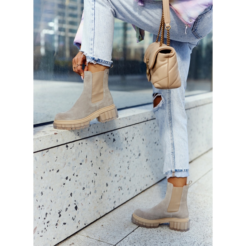 Lemar Bottes Femme Daim Gris Clair Kennel 1